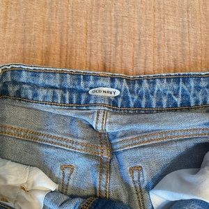 High waisted "slouchy straight" cropped jeans